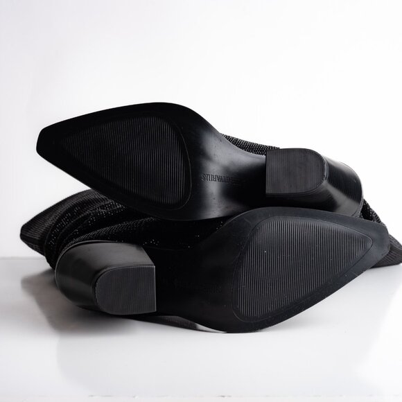 Stradivarius Zara Womens Rhinestone studded Western Boots Black US 6.5 EU 37 New - Picture 8 of 8